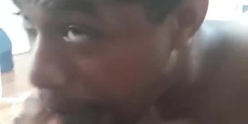 Giving a big black cock sum treatment. My weed man love my head