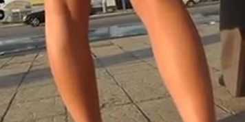 Upskirt Black And White Thong