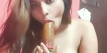 Anam khan nude masturbating and using cucumber in pussy hole.