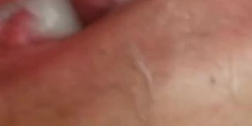 Daddy fills me with cum and gives me a taste straight from my pussy