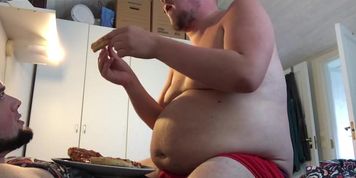 Crushing My Feeder & Stuffing My Fat Gut With Pizza + Belly Button Screw