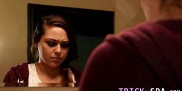 Teen domina masseuse gets cum