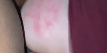 White teen  bouncing on BBC then taking the oral creampie 