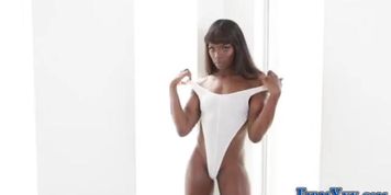 Ebony girl dped in 3way