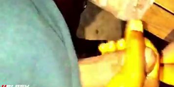 Sleeping lady gets cummed on