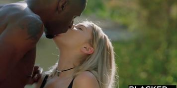 BLACKED.com Blonde Gets First BBC from Brothers Friend