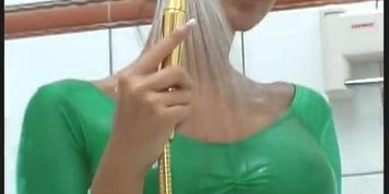 Nylon Angie take a shower
