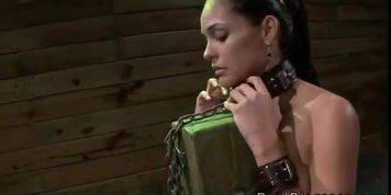 Busty brunette Jasmine Caro chained to a post and deep throat fucked (Join Now! Eas?y?Fuck.org)