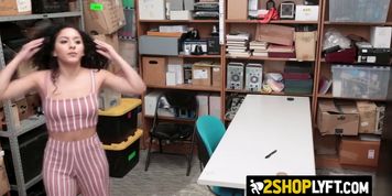 Latin curved babe gets busted shoplifting