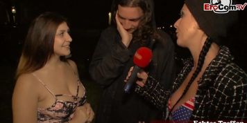 SCANDAL - German casting on street with young busty teen (July Johnson)