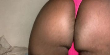 Fat ass in pink thong