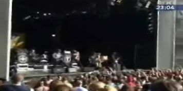 Naughty couple fucking on stage during a concert