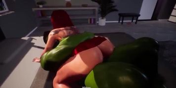 Incredible Hulk Fucks Black Widow Rough - 3D Hentai Anal & Big Ass 4K