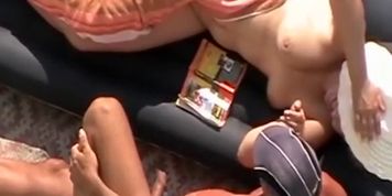 Nudist couple handjob