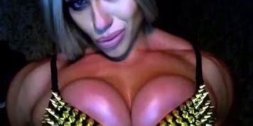 Amazon flexing pecs