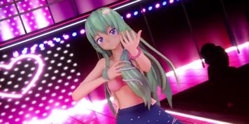 MMD Sanae's Strip Show - PINK CAT