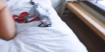 Layla London with glasses gets pussy pounded rough on the bed
