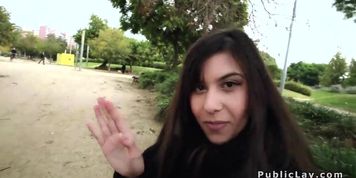 Cutie anal banged from behind outdoor
