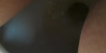 Wet loud peeing in public toilet close up