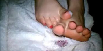 footjob cumshot compilation