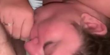 Sucking my mans dick until he gives me a thick creampie