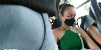 Bulge flash married girl husband behind