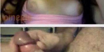 Girl shows tits and hairy pussy for cum