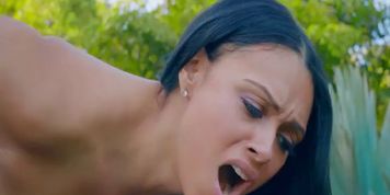 Ebony girl Bethany Benz loves big white cock - Brazzers