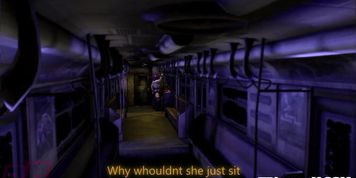 Hot futanari blowjob on train