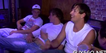 Erotic gay sex party with studs