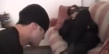 Smelling nylons and boots of a masked Italian lady