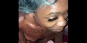 Sexy black IG model drinks piss cocktail