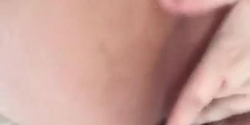 Stuffing pissy panties into pussy and mouth and drinking piss from bed 