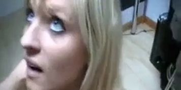 Submissive blonde from www.slutz.club dresses as maid to suck and get a rough anal fuck