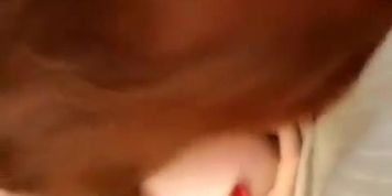 Busty Redhead Slut Sucks Husbands Dick As He Films It