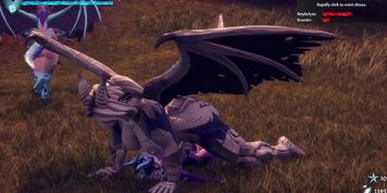 Purple futa demon fucked by dragons.