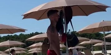 Red bathing suit