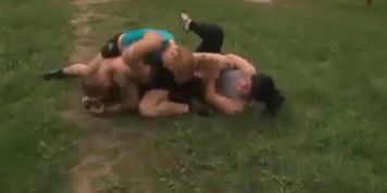 2 vs 1 Mixed Wrestling