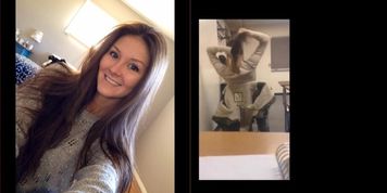 Hot girl stephanie playing with her long hair
