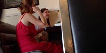 Cutie's feet and soles at restaurant.