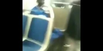 horny woman gives random teen a bj on public train while his friend films him