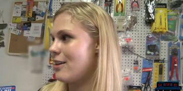 Petite blonde teen amateur fucked hard on cam for money