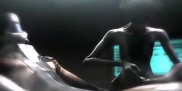 3d big boobs alien blowjob sex on a space station