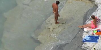 Amateur couple on the beach