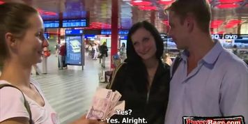 Sexy sluts sucking and fucking dick outdoors