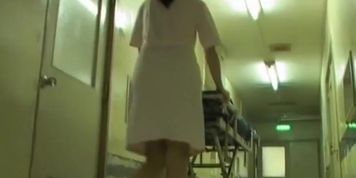 Hot sharking video with Japanese nurse and her white panty