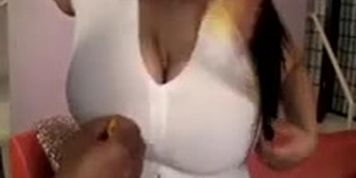 Black thug teases big beautiful woman with huge rack
