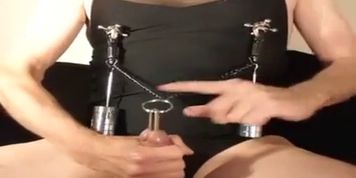 Kinky ballbusting masoslut peehole screw and nipple torture
