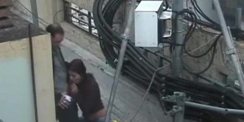ajx caught by a security cam on the roof