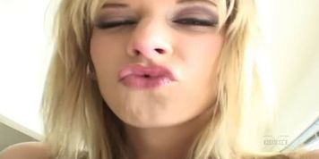 Sexy blonde slut sucking and fucking a big black dick in interracial POV (Victoria Tiffani)
